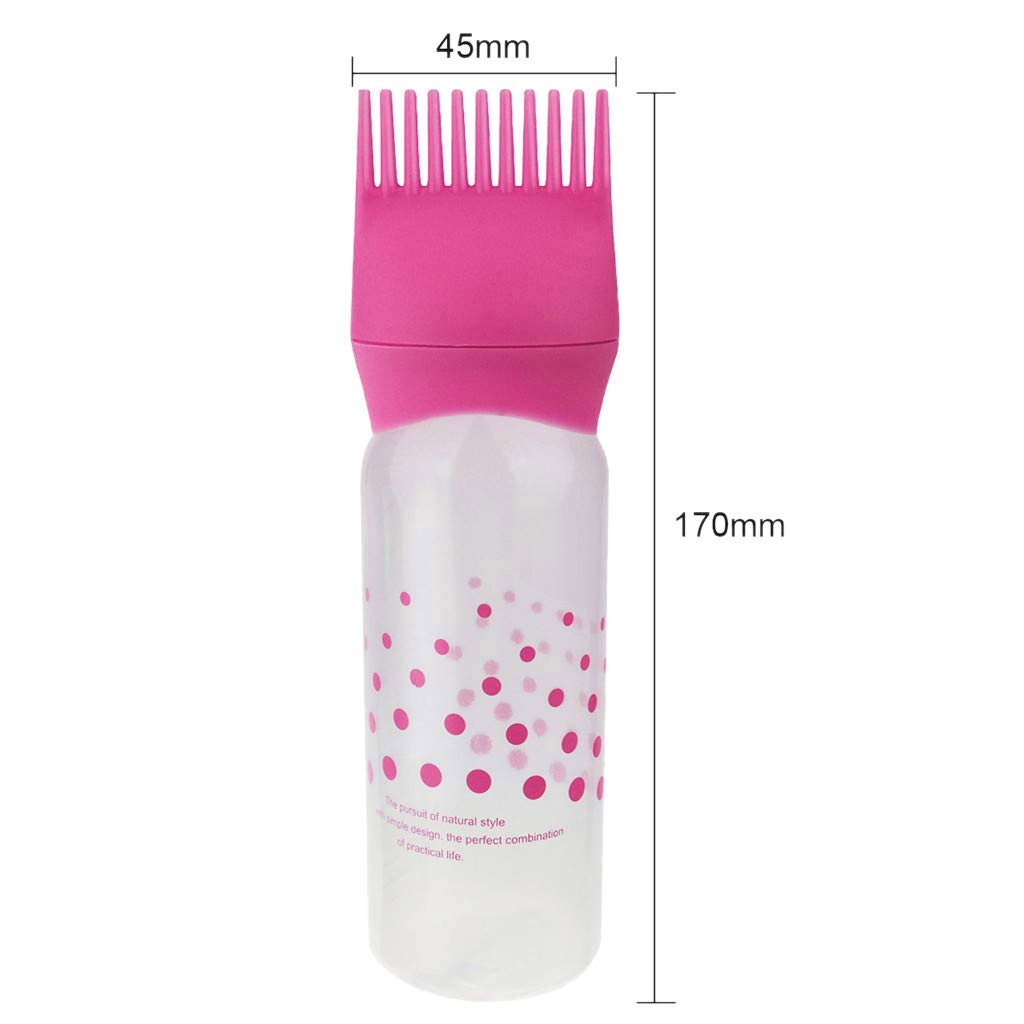 GFHFG 3 Pcs Hot Hair Color Applicator Bottles,Root Comb Applicator Bottle, Hair Dye Bottle Applicator Brush Dispensing Salon Hair Coloring Dyeing (Pink + Blue + Black) : Beauty & Personal Care