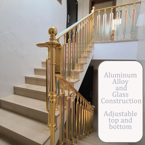 Balaustres regulables para barandilla de escalera interior con soporte superior e inferior 6