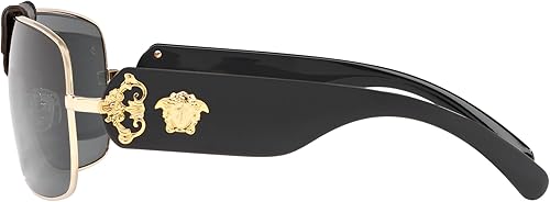 Miniatura 2 de Versace Gafas de sol Hombre Montura Dorada, Lentes Gris Oscuro, 0MM