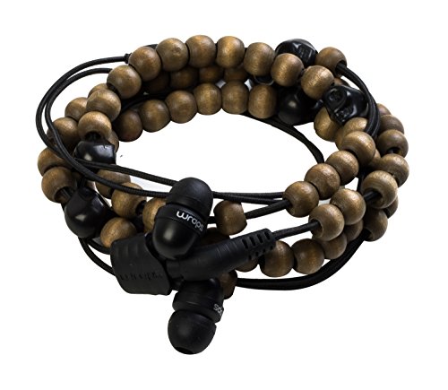Wraps Limited Edition Wearable Braided Wristband Headphone Earbuds, Skulls (WRLESK-V16M)