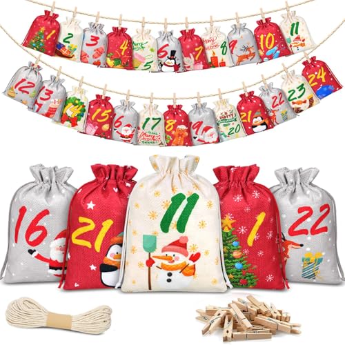 Calendario de Adviento para rellenar, 24 calendarios de Navidad para