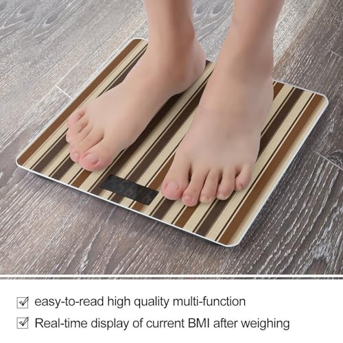 Báscula digital de baño Brown Stripe con alta precisión y pantalla LCD miniatura 5