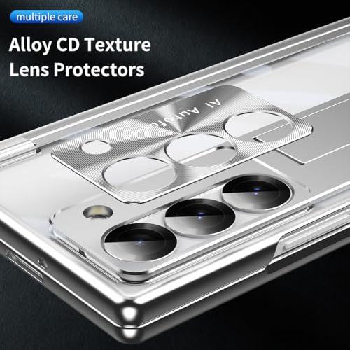 Coque rigide Galaxy Z Fold 3 5G finition argent métallisé et charnière premium - 5