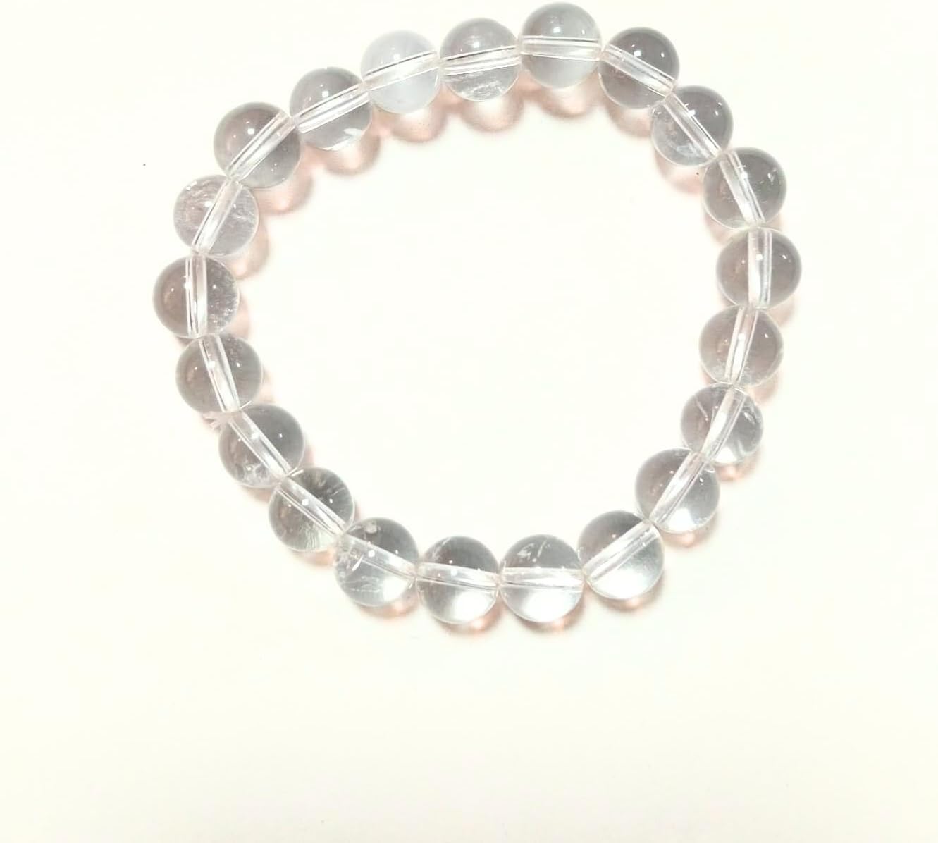 Jet International Crystal Quartz 8mm Beads Bracelet - Natural Healing Stone Bracelet for Clarity Energy & Positivity