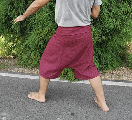 RaanPahMuang Thin Striped Cotton Two Tone Fisherman Capri Wrap Pants3