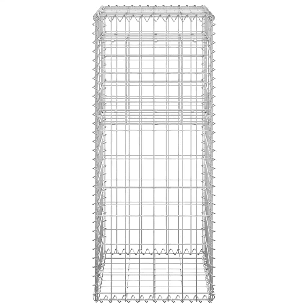 Columna de gavión de hierro 40 x 40 x 100 cm con malla estable, alambre galvanizado, tapa y cubierta de suelo, ideal para jardín, terraza, construcción de vallas y limitación de parcelas