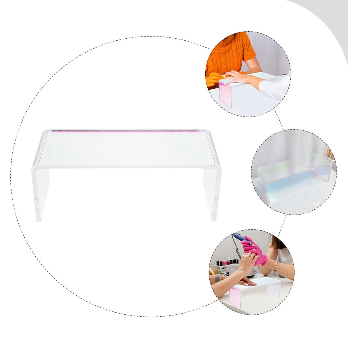 Cuscino Poggia Mani Manicure Acrilico Bianco per Polso | Uso Domestico e Salone, Portatile e Comodo, Supporto Stabile Durante la Lavorazione