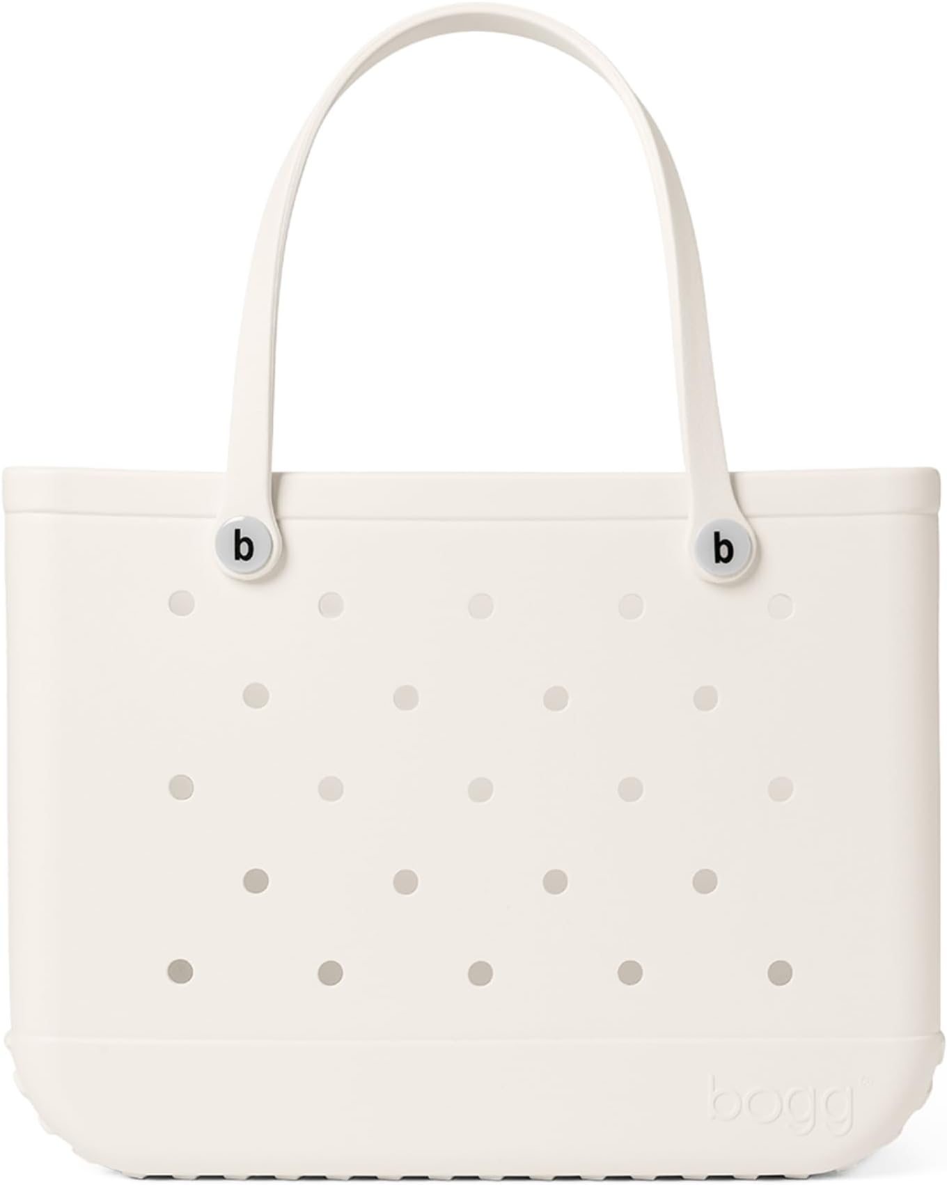 Original Large Tote – 19” x 14” x 9” – Durable, Washable, Tip-proof – Beach, Pool, Boat, Work, Sports (Coconut with White Buttons)