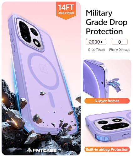 Image of FNTCASE for Oneplus 15 Case: Magnetic Matte Translucent Frosted Slim Shockproof Cell Phone Cover | Durable Screen Protector | Military Grade Protection Drop Proof Protective Cases, 6.78 inches