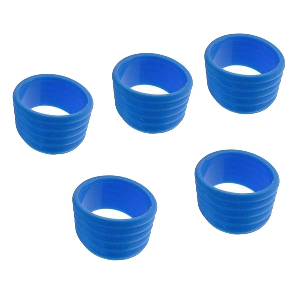 F Fityle 5x Rubber Grip Bands for Tennis Racquet, Squash Racket, Fishing Pole - to Hold übergreifen - 5 Colores, Blue