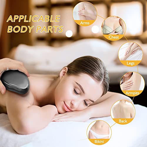 Crystal Hair Eraser Epilator Painless Hair Removal Exfoliation Tool For Women Men For Arms Legs Back Chest Magic Hair Eraser Crystal Hair Remover Razorless Shave Hair Removal Black #TOP1