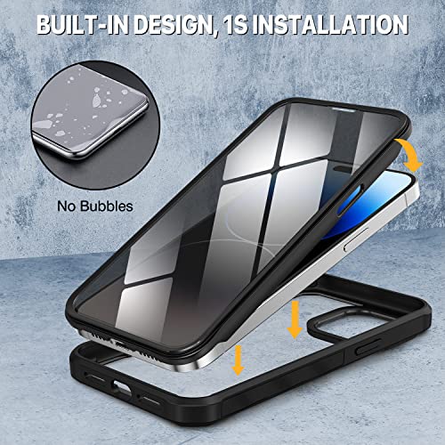 CENHUFO Privacy for iPhone 14 Pro Max Case, Full Body Phone Case with Built-in 9H Tempered Glass Privacy Screen Protector and Camera Lens Protector, Anti Peep Shockproof Bumper Clear Cover - Black by CENHUFO - Used condition - Image 9