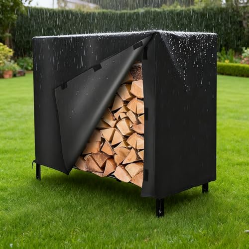 Housse pour rangement de bois bâche de protection imperméable pour support de jardin - 3