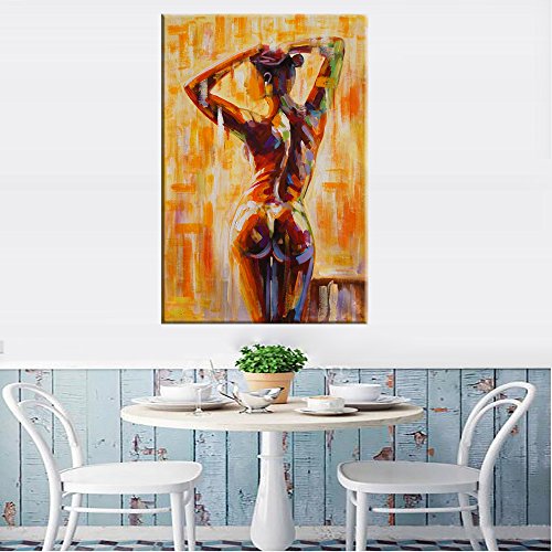 Amemny Abstract Colorful Sexy Nude Woman Canvas Painting Wall Art Beauty Decorative Painting Watercolor Character Corridor Wall Painting Simple European Frame Ready To Hang #TOP3