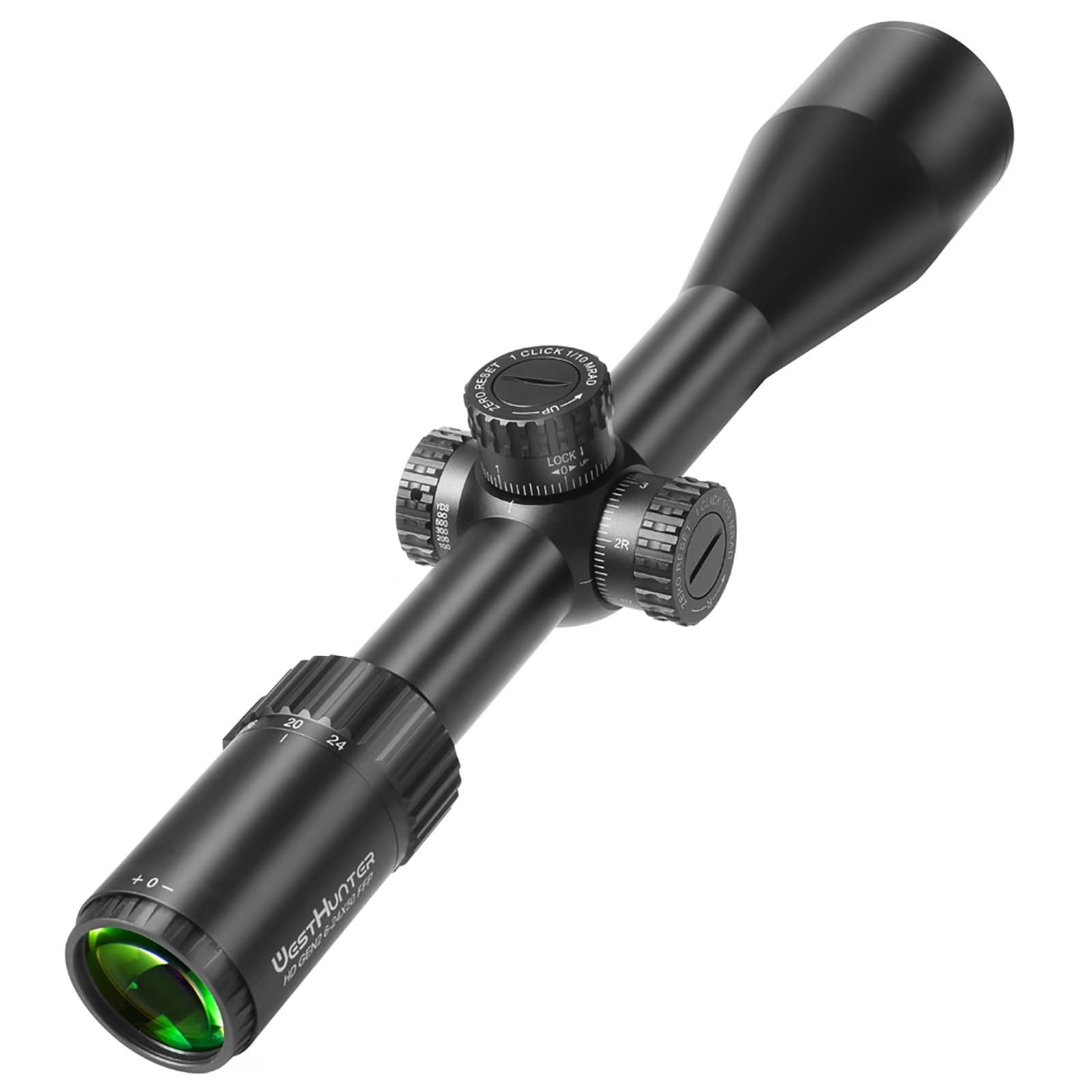 WestHunter Optics HD GEN2 6-24x50 FFP Precisión Miras Telescópicas, Exclusivo para Competiciones Deportivas de Larga Distancia | Zero Stop, Only Optics
