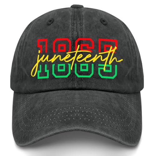Juneteenth Hat for Women Men 1865 Freedom Day Adjustable Baseball Cap Washed Cotton Dad Hat Cultural History Accessory
