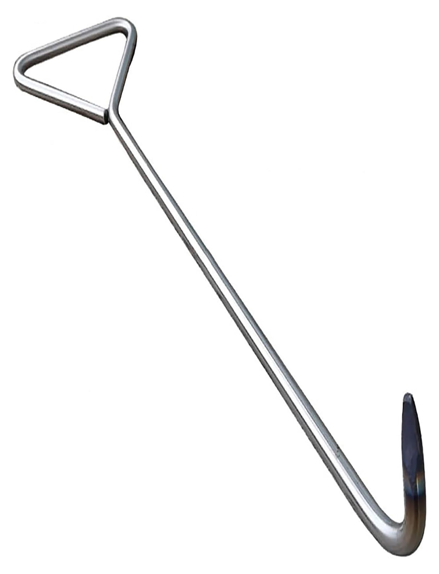 GJMSSMY Drain Cover Lifter Tool - Triangular Handle Sewer Lid Hook Silver Stainless Steel Portable Manhole Cover Remover for Easy Drain Access and Maintenance