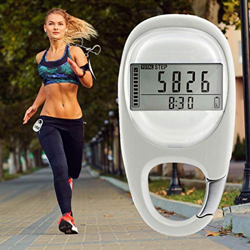 Digital Pedometer, Simple Digital Pedometer Portable Walking Step Counter with Carabiner Clip for Men/Women/Pets, LCD Step Counter for Men, Women