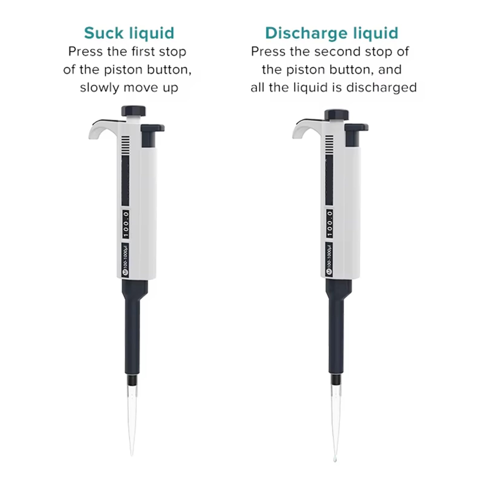 Einkanalpipetten, einstellbares variables Volumen 0,1 μl-10 ml, hochpräzise Mikropipette, sterilisierbar bei hohen Temperaturen