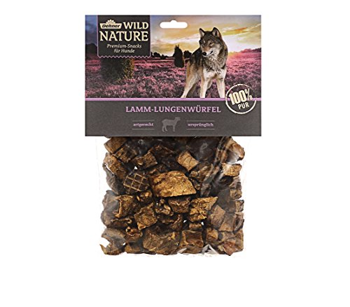 Dehner Wild Nature Hundesnack, Premium Hundeleckerli glutenfrei / getreidefrei, Würfelsnack für ernährungssensible Hunde, Lamm-Lunge, 200 g