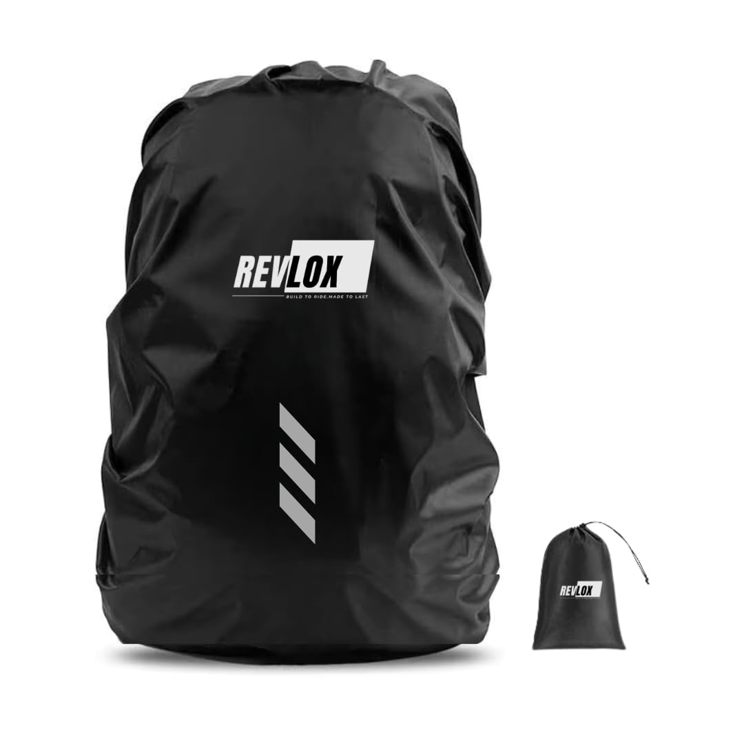 Revlox Waterproof Bag Cover | Universal Fit for Backpacks | Rain, Dust & Mud Protection | Reflective Strip | Lightweight & Foldable | Durable Material (L)-image-16