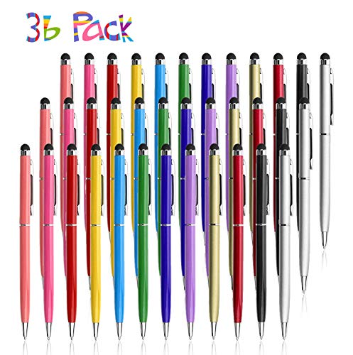 LIBERRWAY Stylus Pens for Tablets Stylus Pens for Mobile Phone 36 pack, Stylus with Ballpoint Pen 2 in 1 Touch Screen Styli for iPad iPhone Kindle Samsung Galaxy All TouchScreen Devices