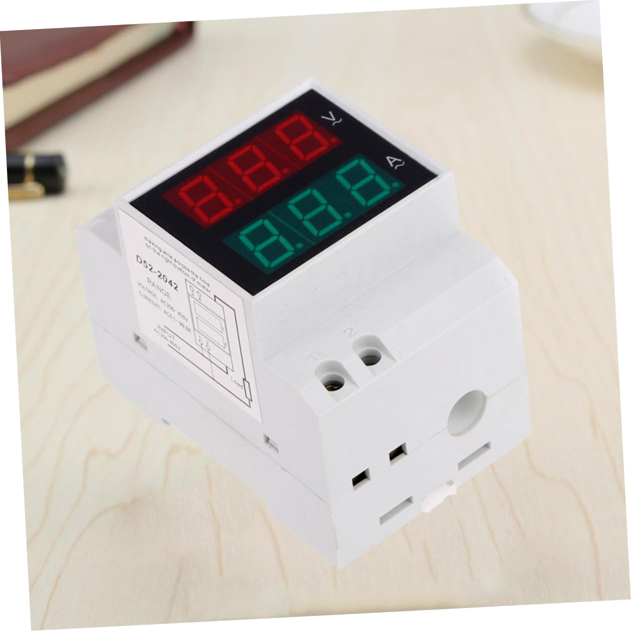 NUOBESTY 2 Stück Din Schienen Digitales Volt Amperemeter mit LED Anzeige Mehrfachmessung von Spannung Strom Leistung für Haushaltsstromüberwachung und Generator Monitoring