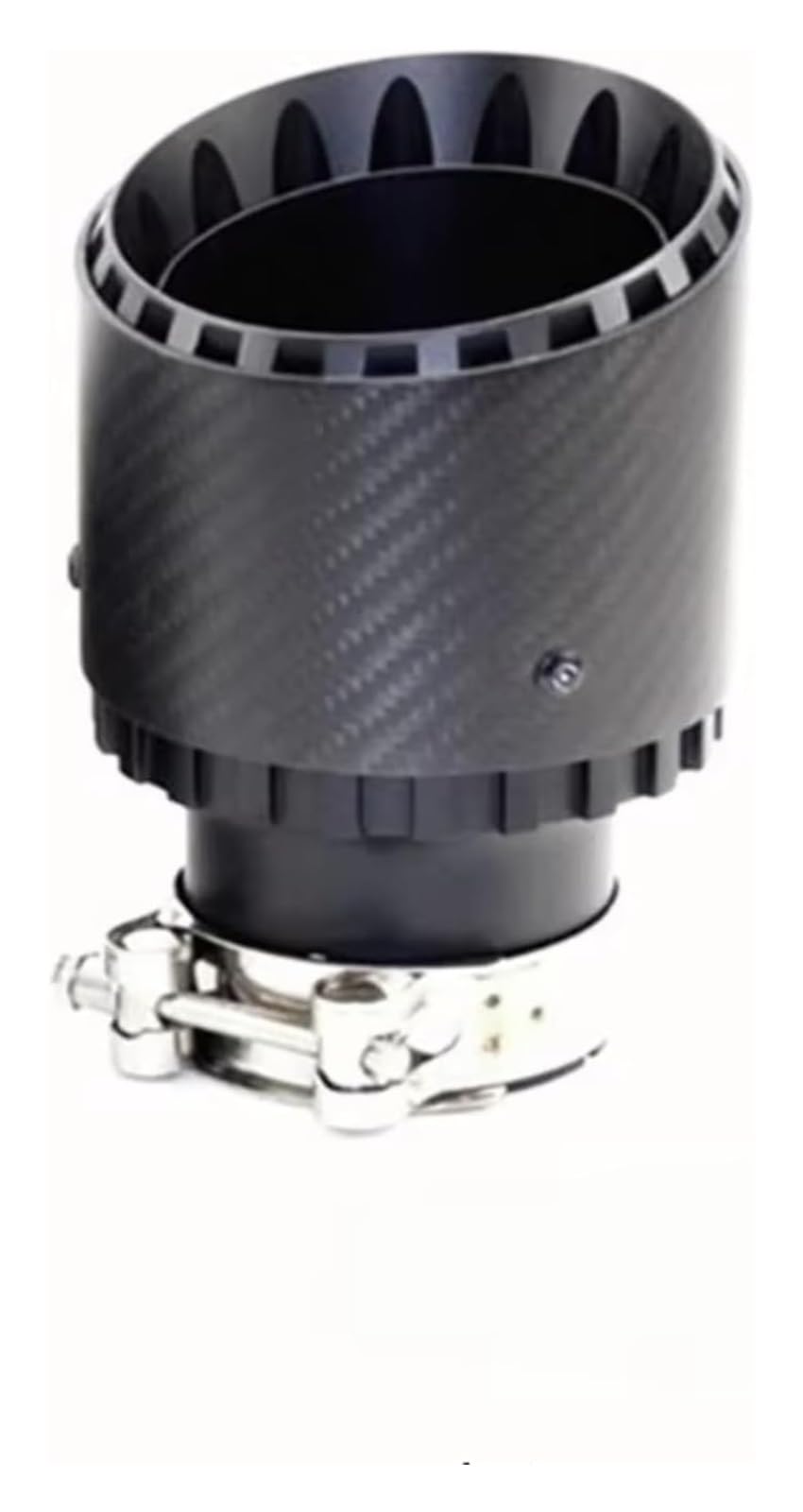 Tubo Scarico Coda Gola Terminali Di Scarico Universali Per Auto In Fibra Carbonio Lega Alluminio Con Ugello Singolo Opaco In Twill Per Cerchi Neri 76,2Mm-101Mm(76.2mm-101mm)