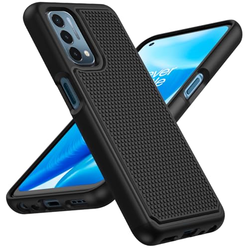 JXVM for OnePlus Nord N200 5G Case: Dual Layer Protective Heavy Duty Cell Phone Cover Shockproof Rugged with Non Slip Textured Back - Military Protection Bumper - 6.49inch (Black Black)