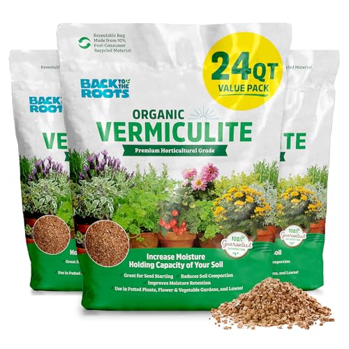 Back to The Roots 100% Organic Vermiculite (24 qt Value Pack) | Made in The USA | Premium Nutrition for Indoor and Outdoor Plants