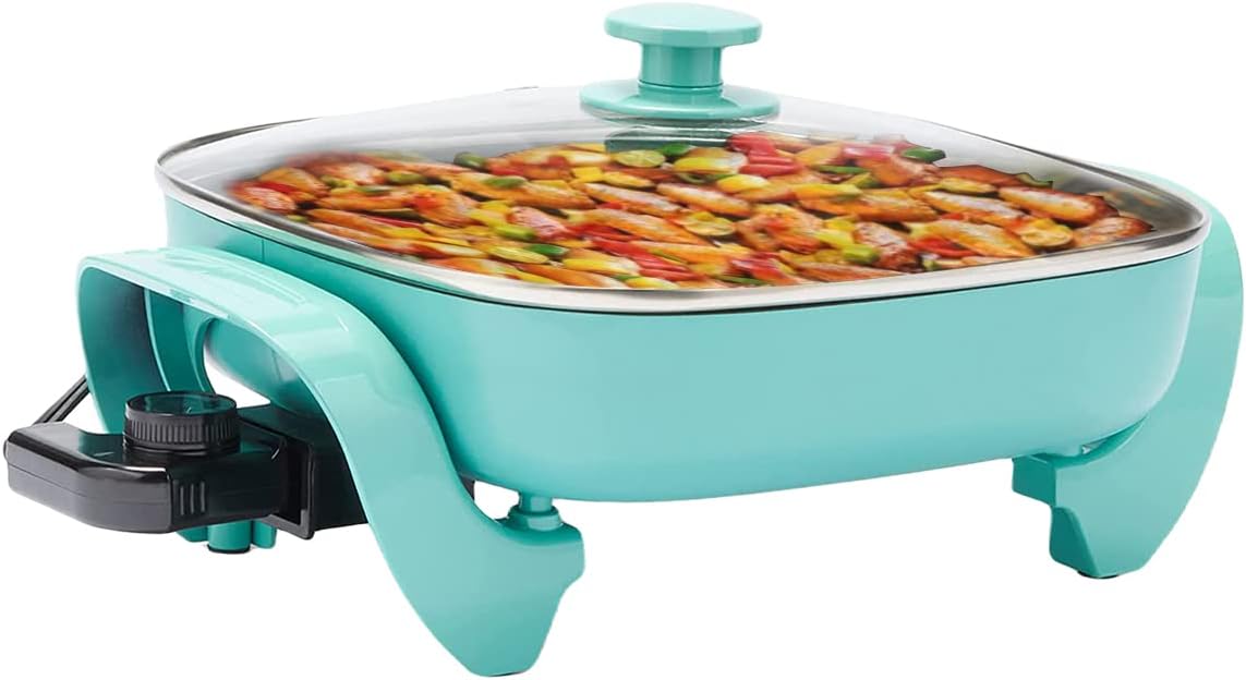 Electric Skillet Ceramic Nonstick 5QT 12" Square with