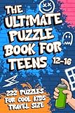 Puzzle Book for Teens 12-16: Offline Activities with Mazes, Brainteasers, Crosswords, Wordsearches, Trivia, Sudoku & More for Clever Kids Travel Size