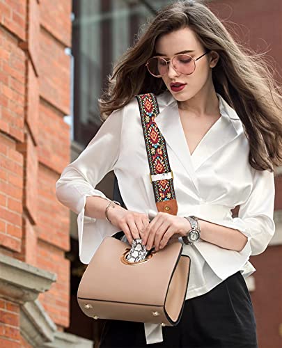 Image of Purse Strap Wide Shoulder Strap Replacement Crossbody Handbag Adjustable Embroidery Guitar Style Bag Strap