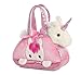 Aurora® Fashionable Fancy Pals™ Peek-A-Boo™ Unicorn Stuffed Animal - Plush with Stylish Purse for Dress Up Fun - Perfect for Kids 3+ Years, Costumes, and Birthdays - Multicolor 7 Inches