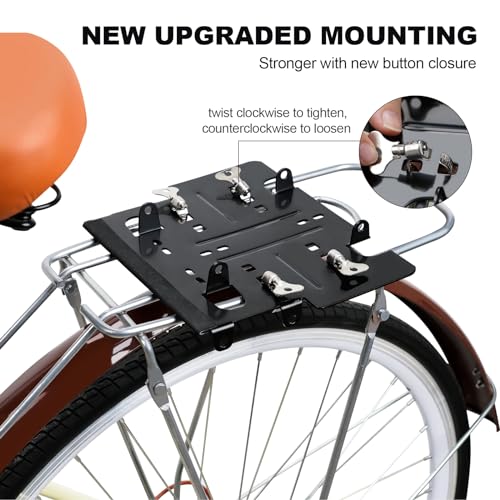 Image of 2026 Upgrade Rear Back Seat for Kids Back Mount, Rear Mounted Child Bike Seat with Backrest Armrest Foot Pedals - Width Adjustable Bicycle Rear Seat for Kids, Fits All Bicycle Rear Frames | Rear Child Bike Seat,Rear Mounted Child Bike Seats