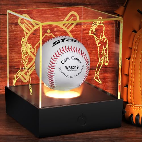 Baseball Display Case with LED Light Baseball Holder Display Case...