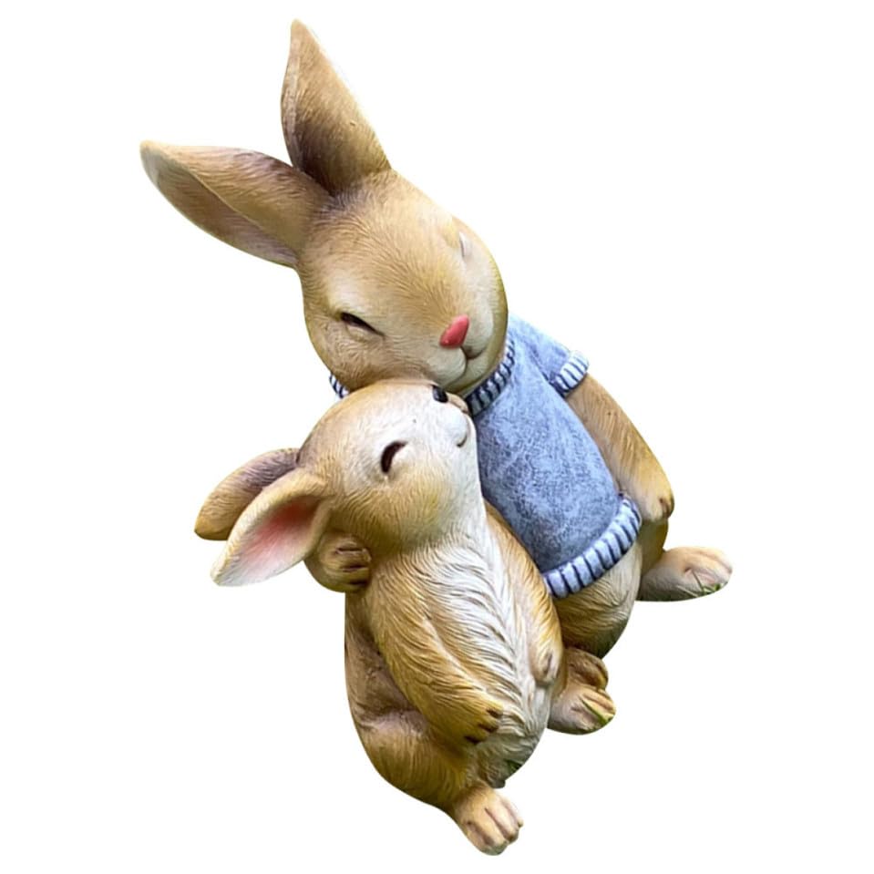 Statue de lapin résistante en résine Yardwe, sculpture étanche et durable pour extérieur