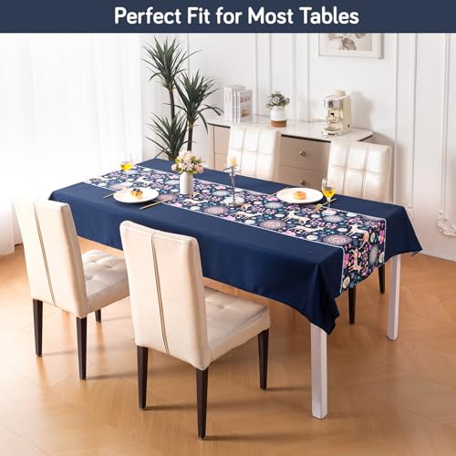 Image of HOKIPO Modern Grace Table Cloth for 4 Seater, 55x71 in, Blossom Stag