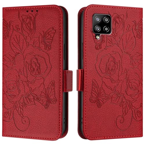 Étui antichoc Galaxy A42 5G protection folio mince en cuir avec porte-cartes