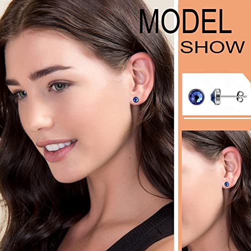 G23 Titanium Studs Earrings Hypoallergenic Earrings Women Stud Earrings Nickel Free Dainty Earrings for Sensitive Ears 3mm/4mm/5mm Stone Size Options3
