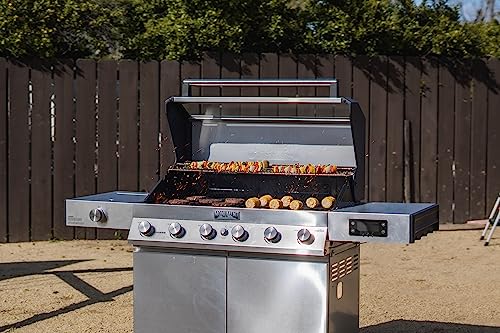 Image of Monument Grills Denali Series, 6+1 Convertible Natural Gas Smart bbq Grill, 6 Burners & 1 Side Burner Stainless Steel Denali 605 with Smart Technology, Knob Controls (Without Conversion Kit)