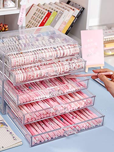 Preisvergleich Produktbild MUY Aufbewahrungsregal Buch Dokument Bleistift Aufbewahrungshalter Mehrschichtige Erweiterungsbox Schulbüro Schreibwaren Desktop Schöne Organizer Box