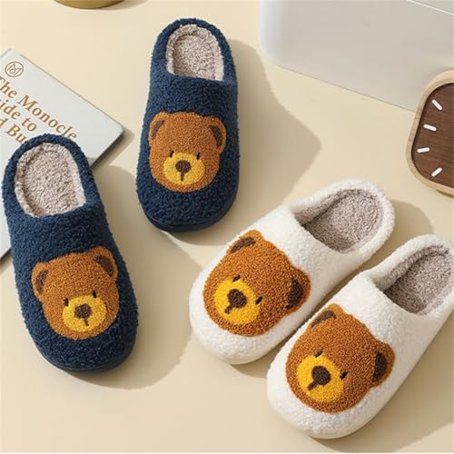 Bear Slippers Women Men Fuzzy Cute House Bedroom Shoe Fluffy Warm Fleece Home Slipper Non Slip Plush Wool Lined Memory Foam Winter Indoor2