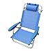 TIENDA EURASIA® Silla Plegable de Playa con Cojín - Silla Reforzada con 4 Posiciones - Estructura de Aluminio y Tela de Textileno (Azul Liso)