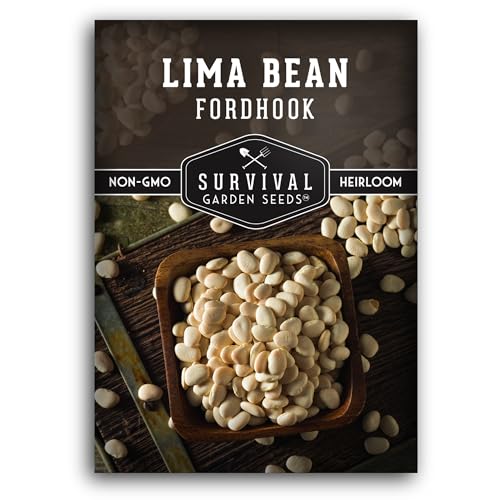Fordhook Lima Bean Seeds for Planting - 1 Packet with Instructions to Plant and Grow Large Butter Beans in Your Home Vegetable Garden - Non-GMO Heirloom Variety - Survival Garden Seeds