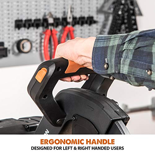 Evolution Power Tools R255SMSDB+ 15 Amp 10 in. Premium Dual Bevel Sliding Miter Saw w/Laser and Multi-Material Cutting Blade