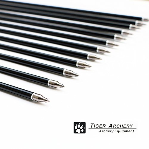 Tiger Archery 30inch Fiberglass Arrow with Replaceable Arrowhead Spine 500 for Recurve and Compound Bow Hunting and Practice Hunting(Pack of 12) - Thumbnail 3