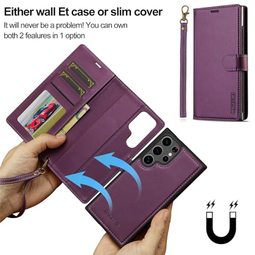 Étui pour Samsung Galaxy S23 Ultra violet qui protège l'écran avec aimant amovible - 2