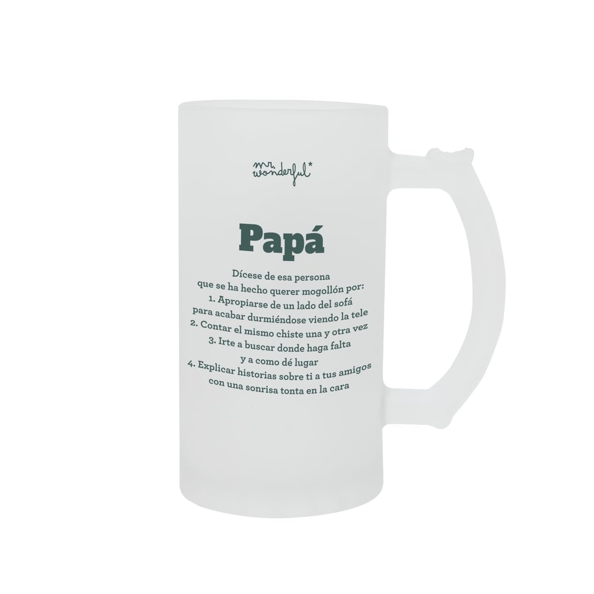 Mr. Wonderful - Jarra de cerveza - Definición "Papá" - Jarra de cerveza de diseño clásico - Realizada en vidrio - Capacidad: 43 cl.