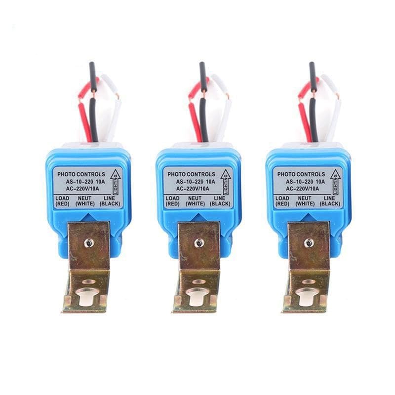 5 Pcs AC DC 12V 10A Auto On/Off Photocell Light Switch Photocell Photo Switch Photoelectric Switch Photocell Control Light Sensor Switch Dusk to Dawn Photocell Sensor (AC DC 12V)